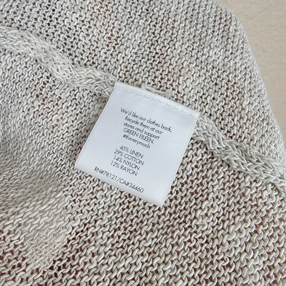 🔥SALE🔥 Eileen Fisher Sweater Cardigan Open Front Linen Langenlook Women Size M - Picture 5 of 9